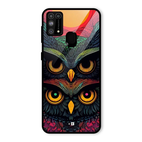 Owl Soul Art Illustration Glass Back Case for Galaxy M31