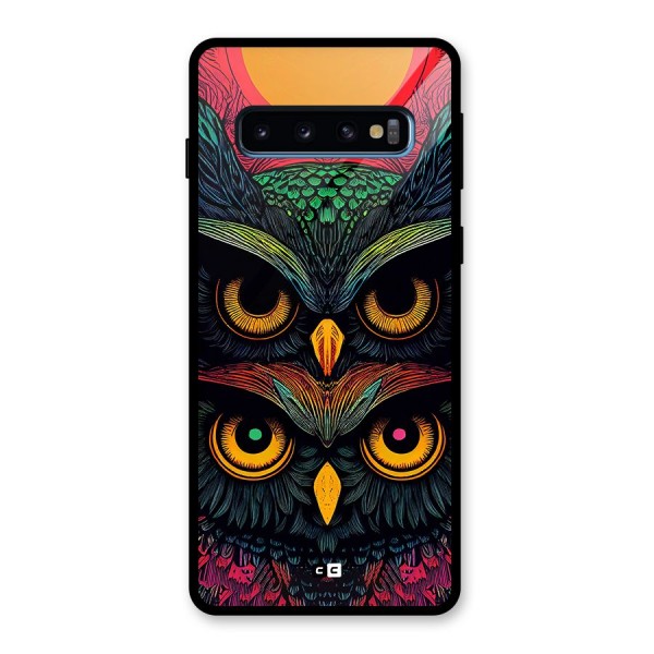 Owl Soul Art Illustration Glass Back Case for Galaxy S10