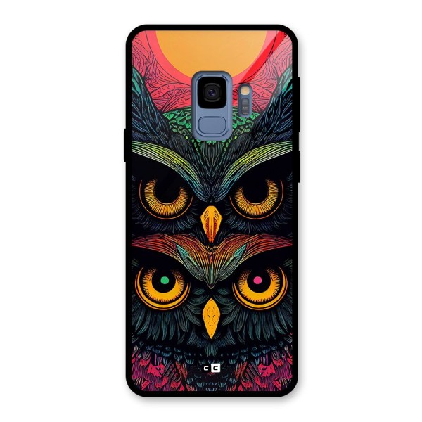 Owl Soul Art Illustration Glass Back Case for Galaxy S9