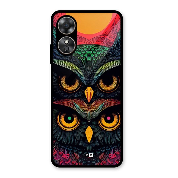 Owl Soul Art Illustration Glass Back Case for Oppo A17