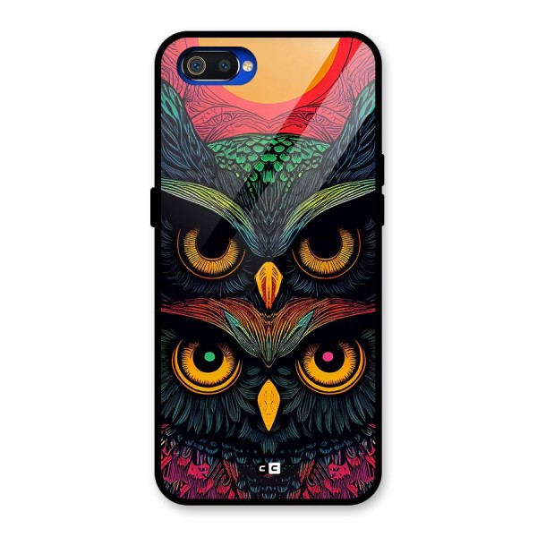 Owl Soul Art Illustration Glass Back Case for Realme C2