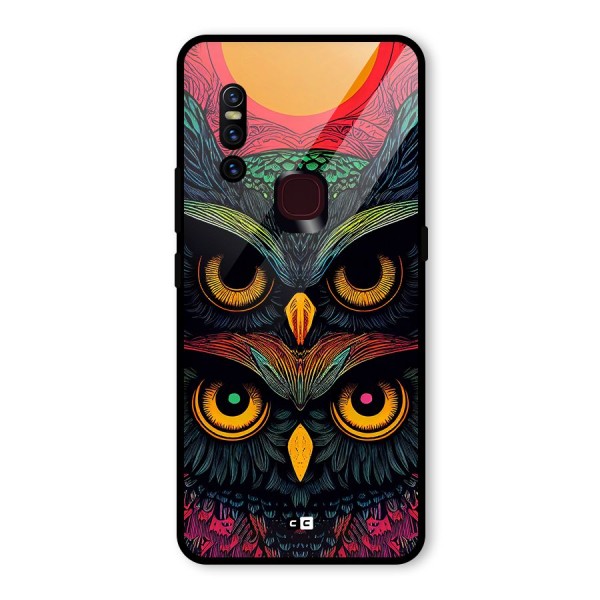 Owl Soul Art Illustration Glass Back Case for Vivo V15