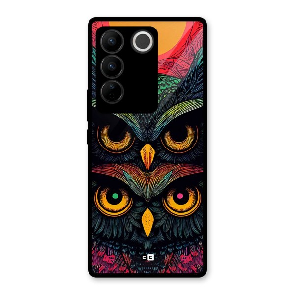 Owl Soul Art Illustration Glass Back Case for Vivo V27