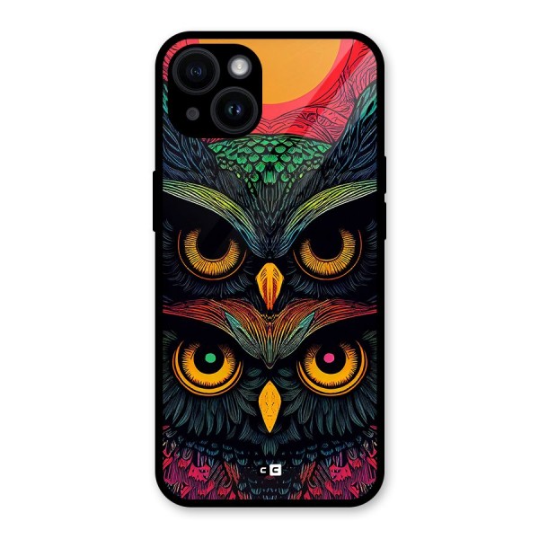 Owl Soul Art Illustration Glass Back Case for iPhone 14