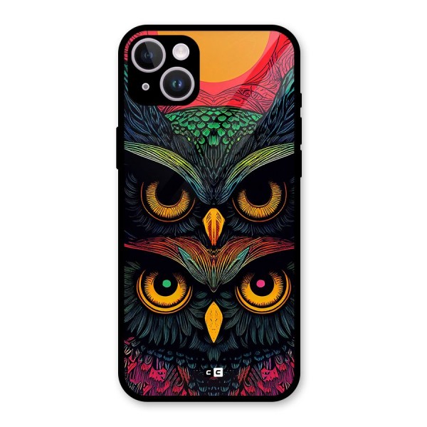 Owl Soul Art Illustration Glass Back Case for iPhone 14 Plus