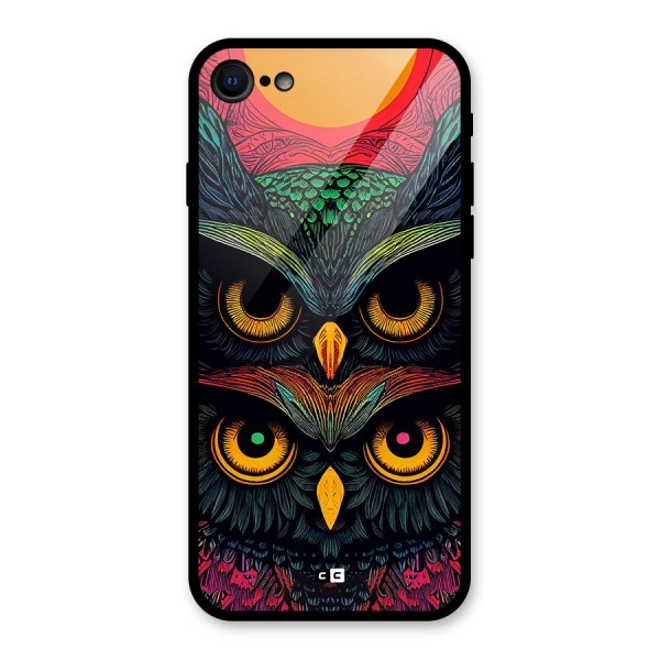 Owl Soul Art Illustration Glass Back Case for iPhone 8