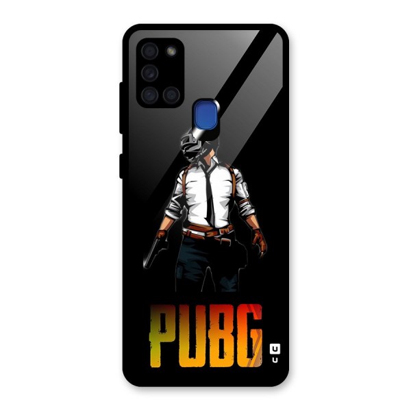 PUBG Game Art Glass Back Case for Galaxy A21s