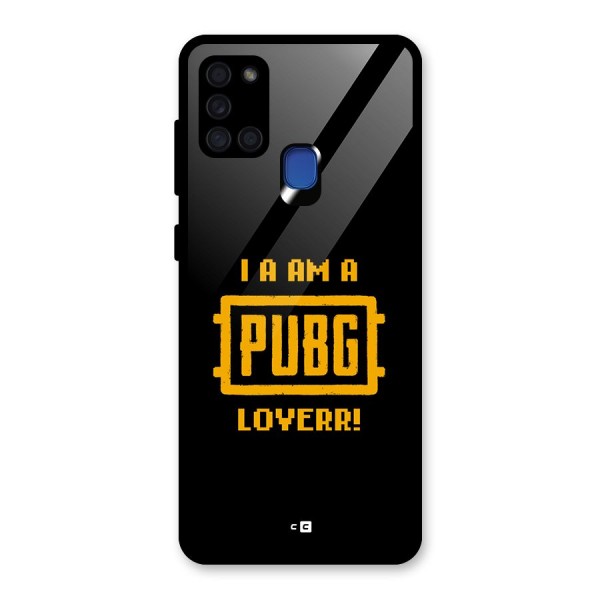 PUBG Lover Glass Back Case for Galaxy A21s