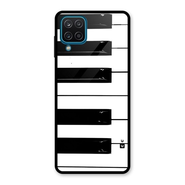 Paino Keys Printed Classy Glass Back Case for Galaxy A12