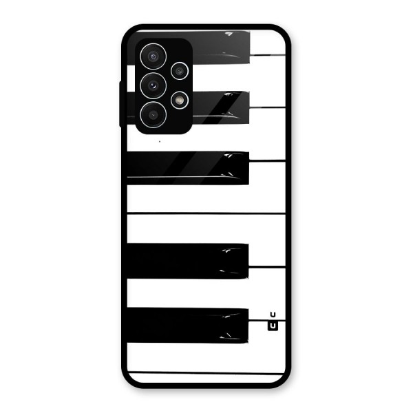 Paino Keys Printed Classy Glass Back Case for Galaxy A23