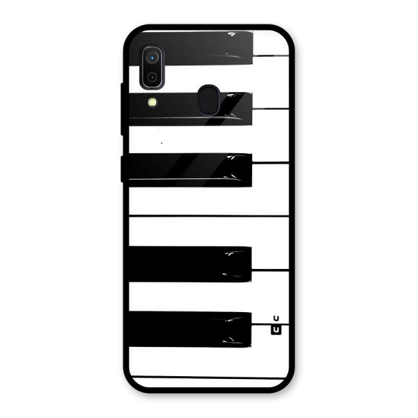 Paino Keys Printed Classy Glass Back Case for Galaxy A30