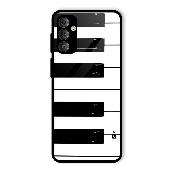 Paino Keys Printed Classy Glass Back Case for Galaxy F23