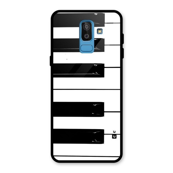 Paino Keys Printed Classy Glass Back Case for Galaxy J8