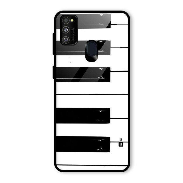 Paino Keys Printed Classy Glass Back Case for Galaxy M21