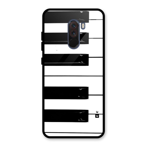 Paino Keys Printed Classy Glass Back Case for Poco F1