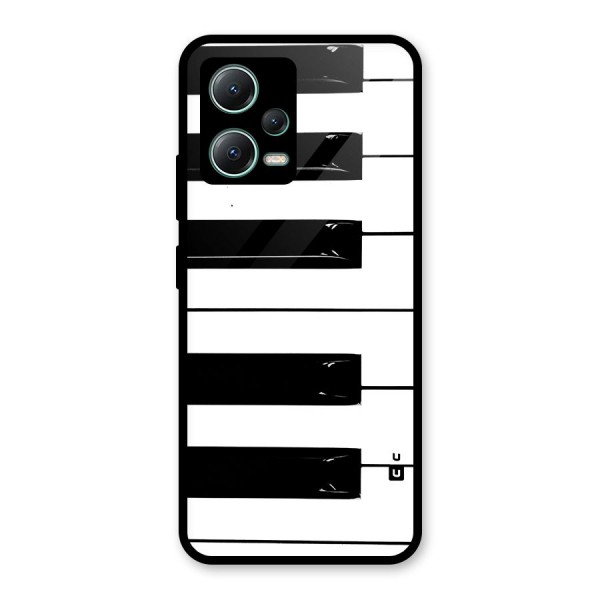 Paino Keys Printed Classy Glass Back Case for Poco X5