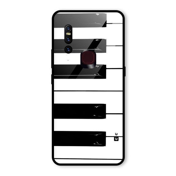 Paino Keys Printed Classy Glass Back Case for Vivo V15