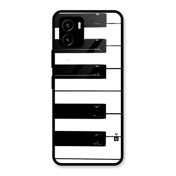 Paino Keys Printed Classy Glass Back Case for Vivo Y15s