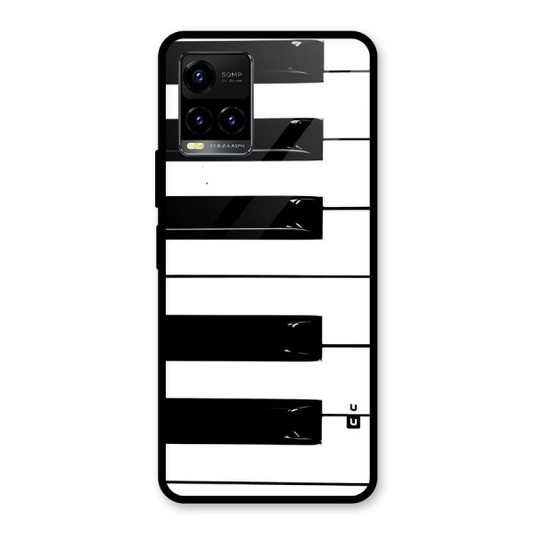 Paino Keys Printed Classy Glass Back Case for Vivo Y21A