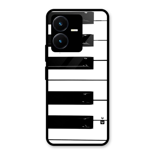 Paino Keys Printed Classy Glass Back Case for Vivo Y22