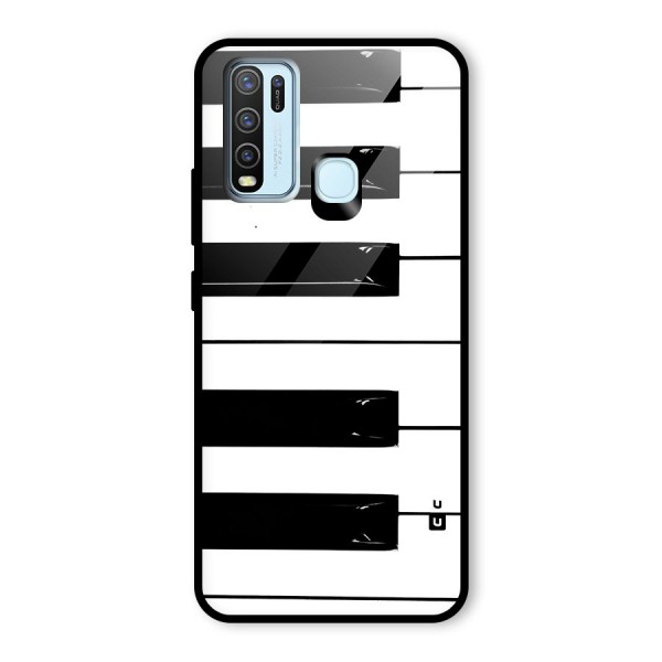 Paino Keys Printed Classy Glass Back Case for Vivo Y30