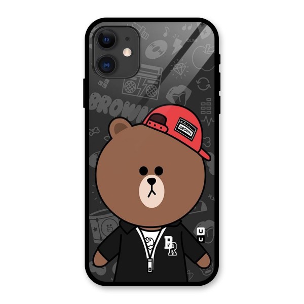 Panda Brown Glass Back Case for iPhone 11