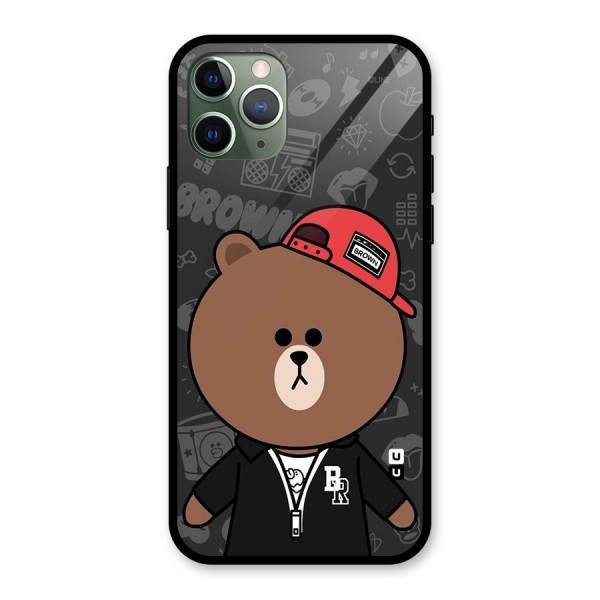 Panda Brown Glass Back Case for iPhone 11 Pro