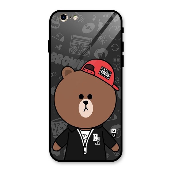 Panda Brown Glass Back Case for iPhone 6 6S