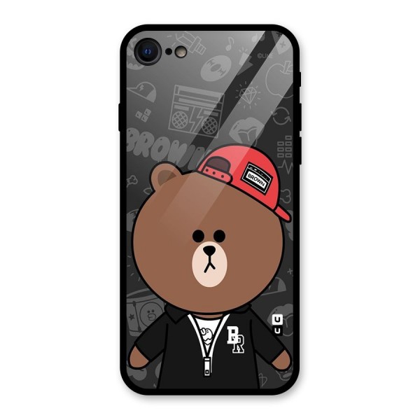 Panda Brown Glass Back Case for iPhone 7