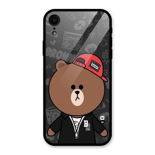 Panda Brown Glass Back Case for iPhone XR