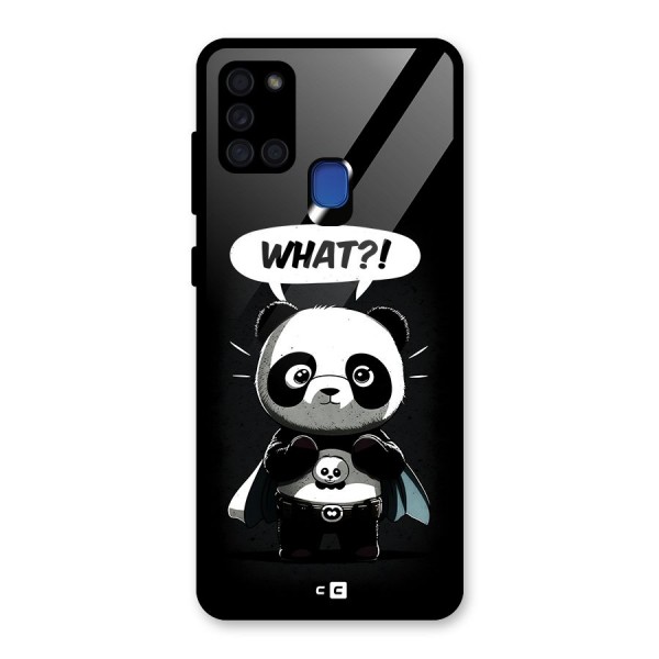 Panda What Confused Glass Back Case for Galaxy A21s