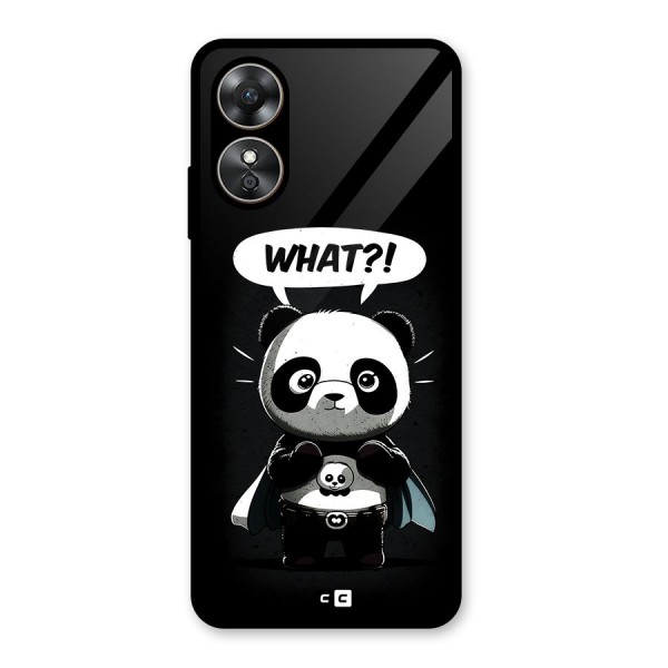 Panda What Confused Glass Back Case for Oppo A17