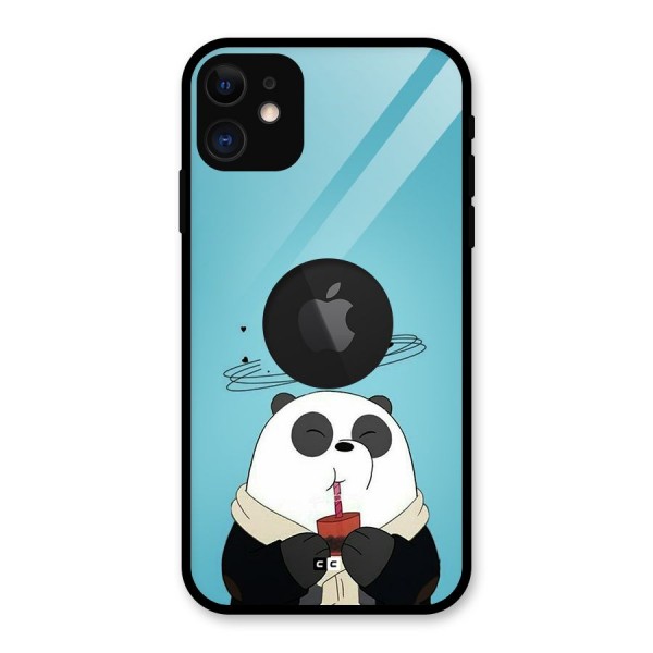 Pandaa Ji Glass Back Case for iPhone 11 Logo Cut