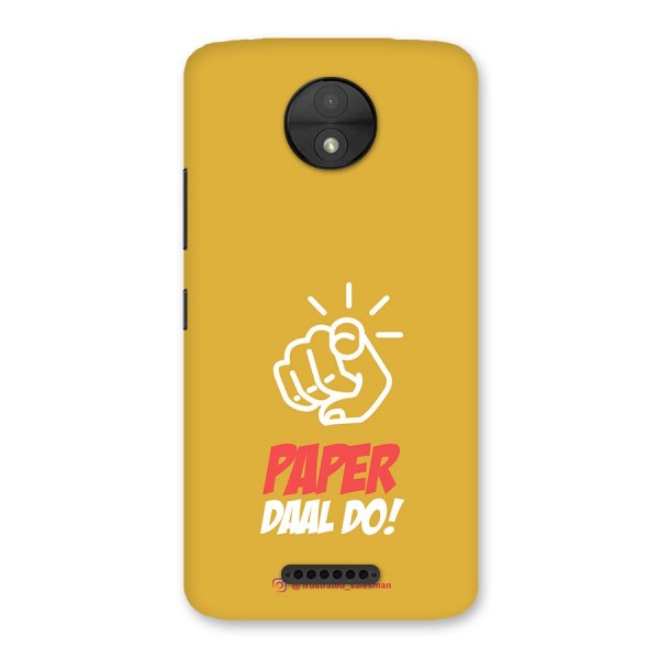 Paper Daal Do Mustard Yellow Back Case for Moto C