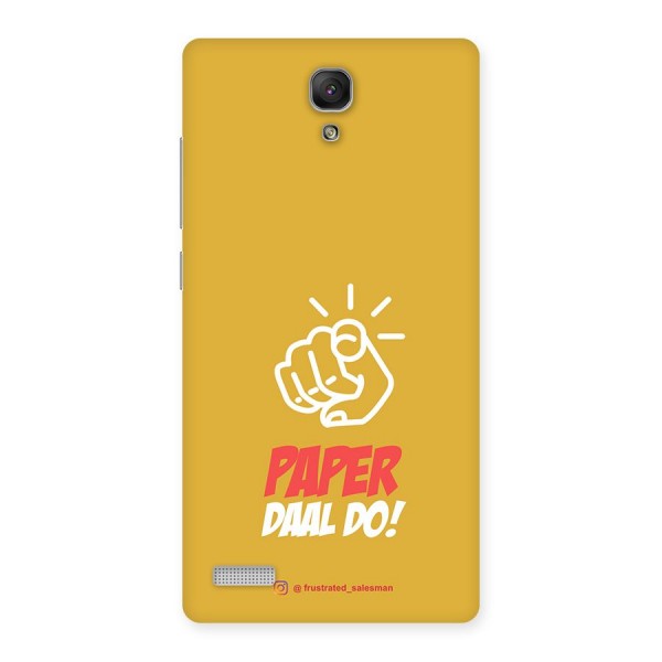 Paper Daal Do Mustard Yellow Back Case for Redmi Note