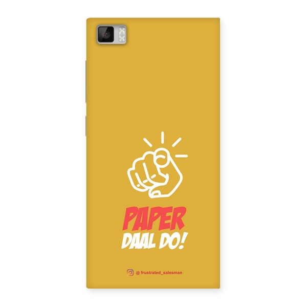 Paper Daal Do Mustard Yellow Back Case for Xiaomi Mi3