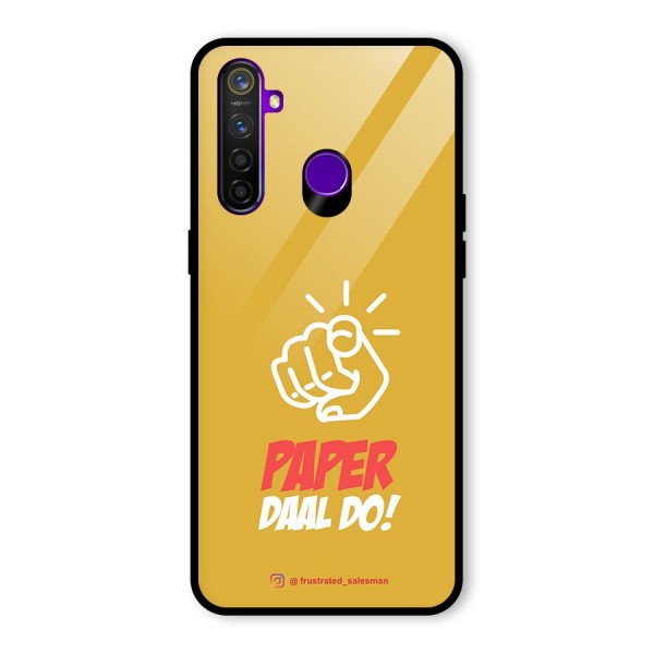 Paper Daal Do Mustard Yellow Glass Back Case for Realme 5 Pro