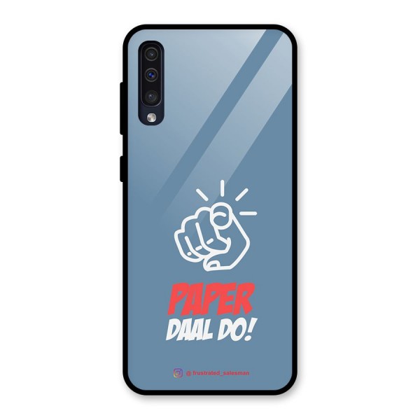 Paper Daal Do SteelBlue Glass Back Case for Galaxy A50s