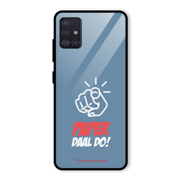 Paper Daal Do SteelBlue Glass Back Case for Galaxy A51