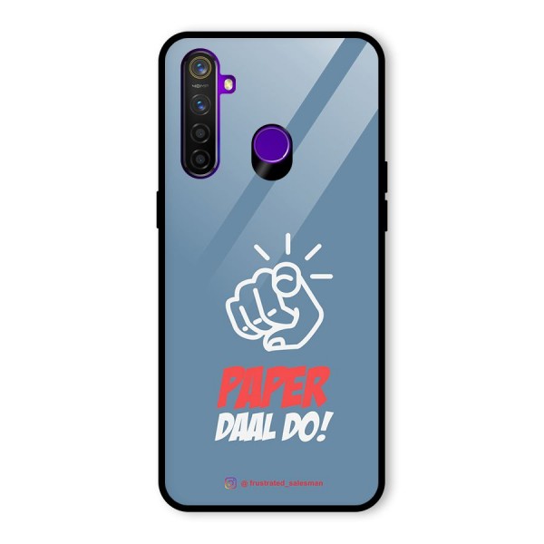 Paper Daal Do SteelBlue Glass Back Case for Realme 5 Pro