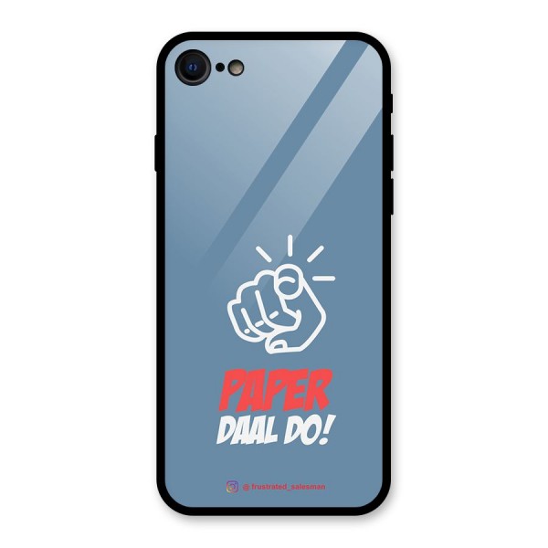 Paper Daal Do SteelBlue Glass Back Case for iPhone 8