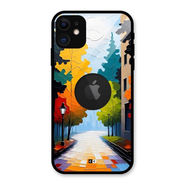 Paper Street Glass Back Case for iPhone 11 Logo Cut