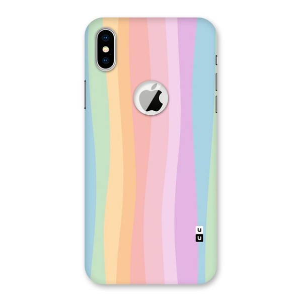 Pastel Curves Back Case for iPhone XS Logo Cut