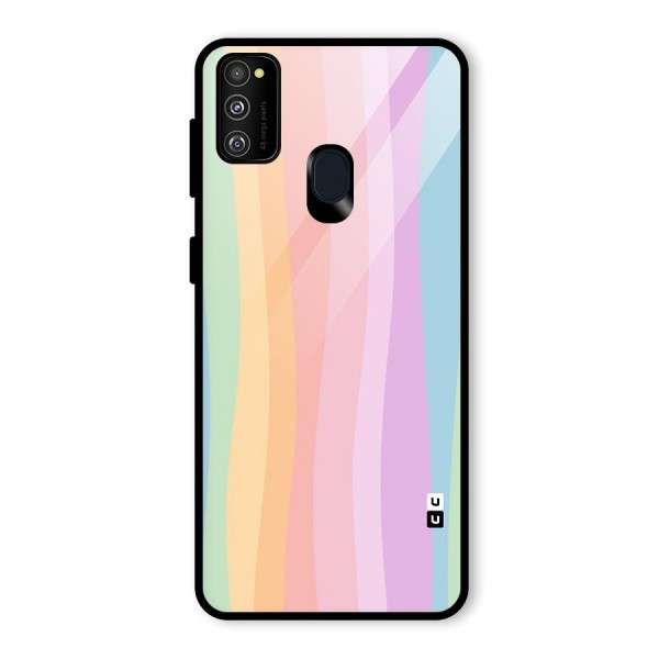 Pastel Curves Glass Back Case for Galaxy M21