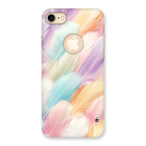 Pastel Feather Back Case for iPhone 8 Logo Cut