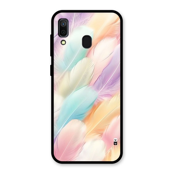 Pastel Feather Glass Back Case for Galaxy A30