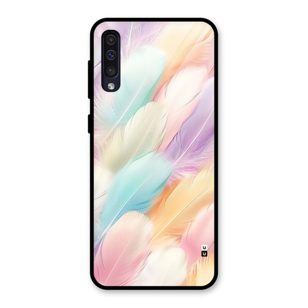 Pastel Feather Glass Back Case for Galaxy A50s