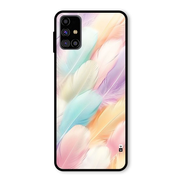 Pastel Feather Glass Back Case for Galaxy M31s