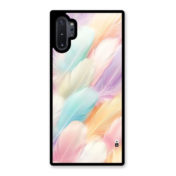 Pastel Feather Glass Back Case for Galaxy Note 10 Plus