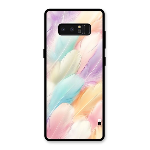 Pastel Feather Glass Back Case for Galaxy Note 8